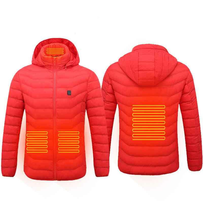 USB Heated Jacket - Thermal Cotton Coat for Men | Ultimate Warmth & Comfort Red Zone4