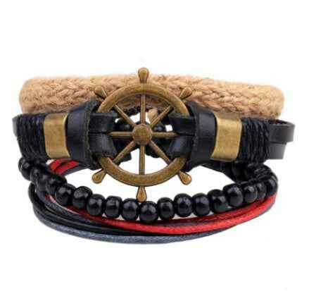 Vintage Leather Bead Bracelet - Unisex Multilayer Punk Jewelry for Stylish Accessories 9