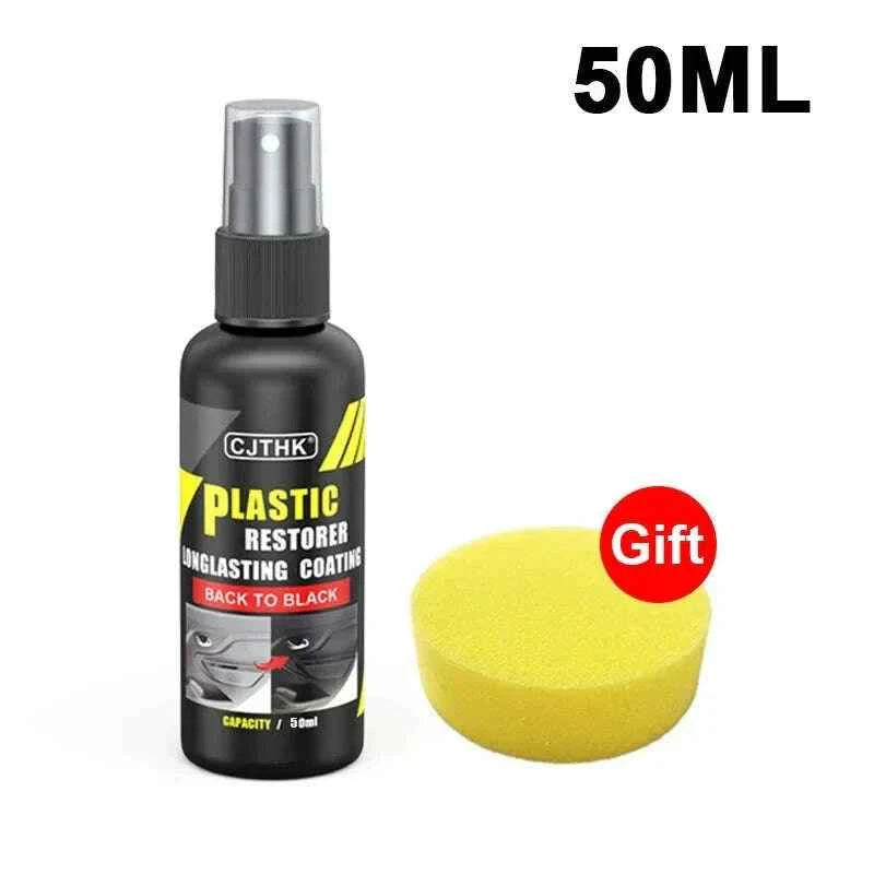 Car Plastic Restorer Back to Black - Long-lasting Gloss Coating for Plastic and Leather Renovation Auto Polish 50ml