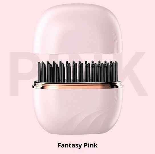 Mini Wireless Hair Straightening Comb - Portable Multifunctional Hair Care and Styling Tool Pink