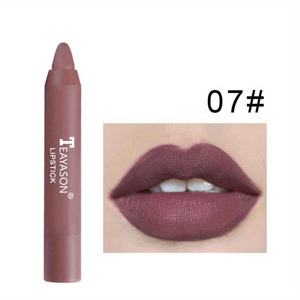 12 Colors Matte Moisturizing Lipstick Crayons - Vibrant Lipstick for Smooth, Long-Lasting, Waterproof Finish - Perfect Valentine's Day Gift for Her #07