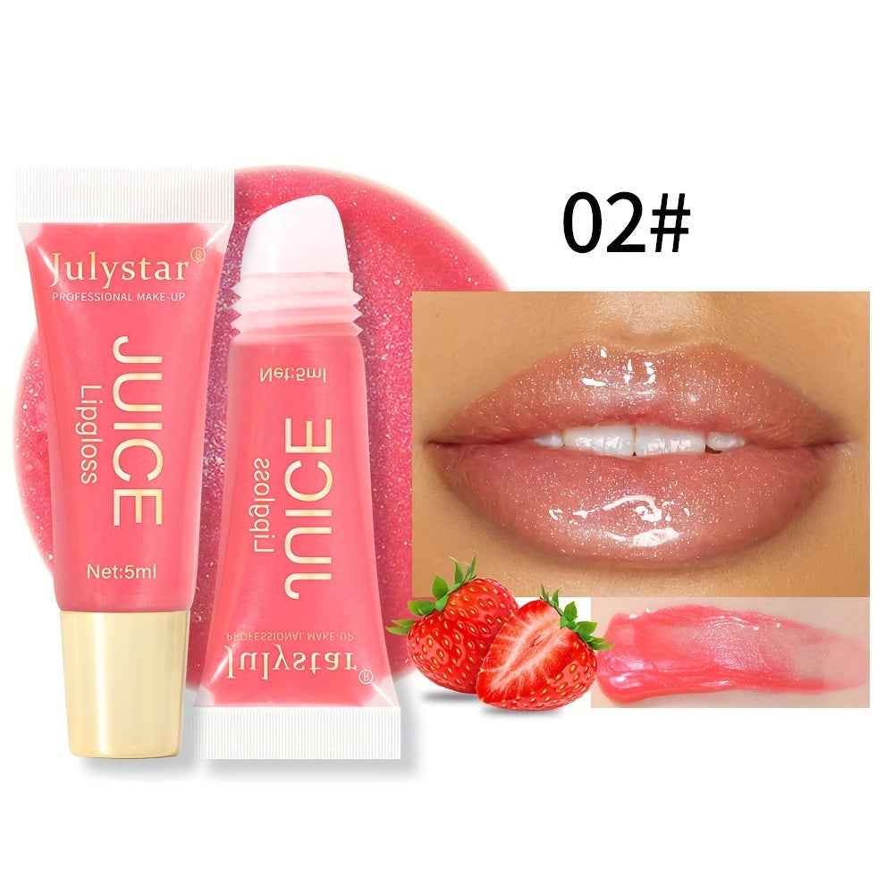 [Natural Lip Oil] Long-lasting Moisturizing Mirror Lip Oil | Beauty Natural Fruit Flavor Pouty Lip Moisturizing Water Gloss Lipstick