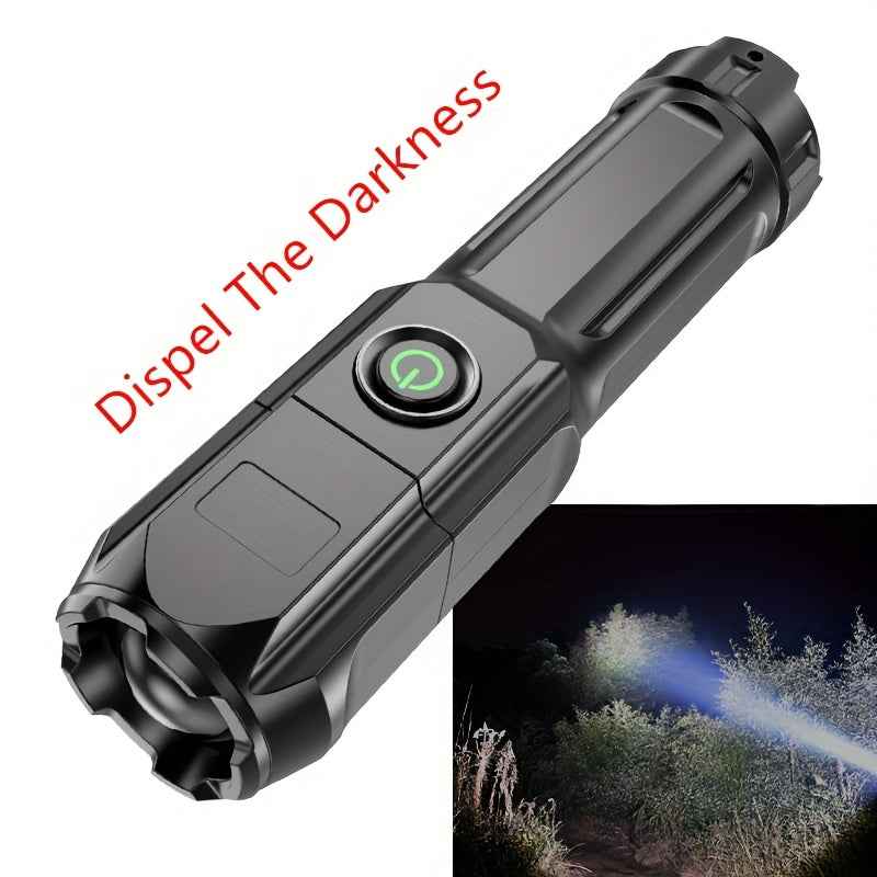 Baihuibri Flashlight, Powerful Variable Focus Multifunctional Portable, Telescopic Zoom Light Rechargeable, Suitable for Outdoor Lighting Work Exploration Hiking, 1 pc