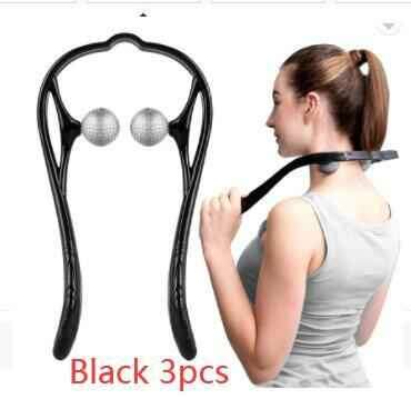 Plastic Trigger Point Massage Roller for Neck & Shoulder Relief Black 3pcs
