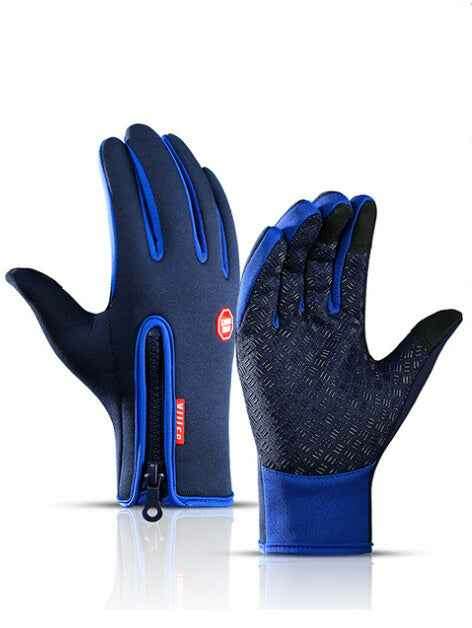 Winter Touchscreen Gloves - Waterproof Fleece for Riding and Sports Blue