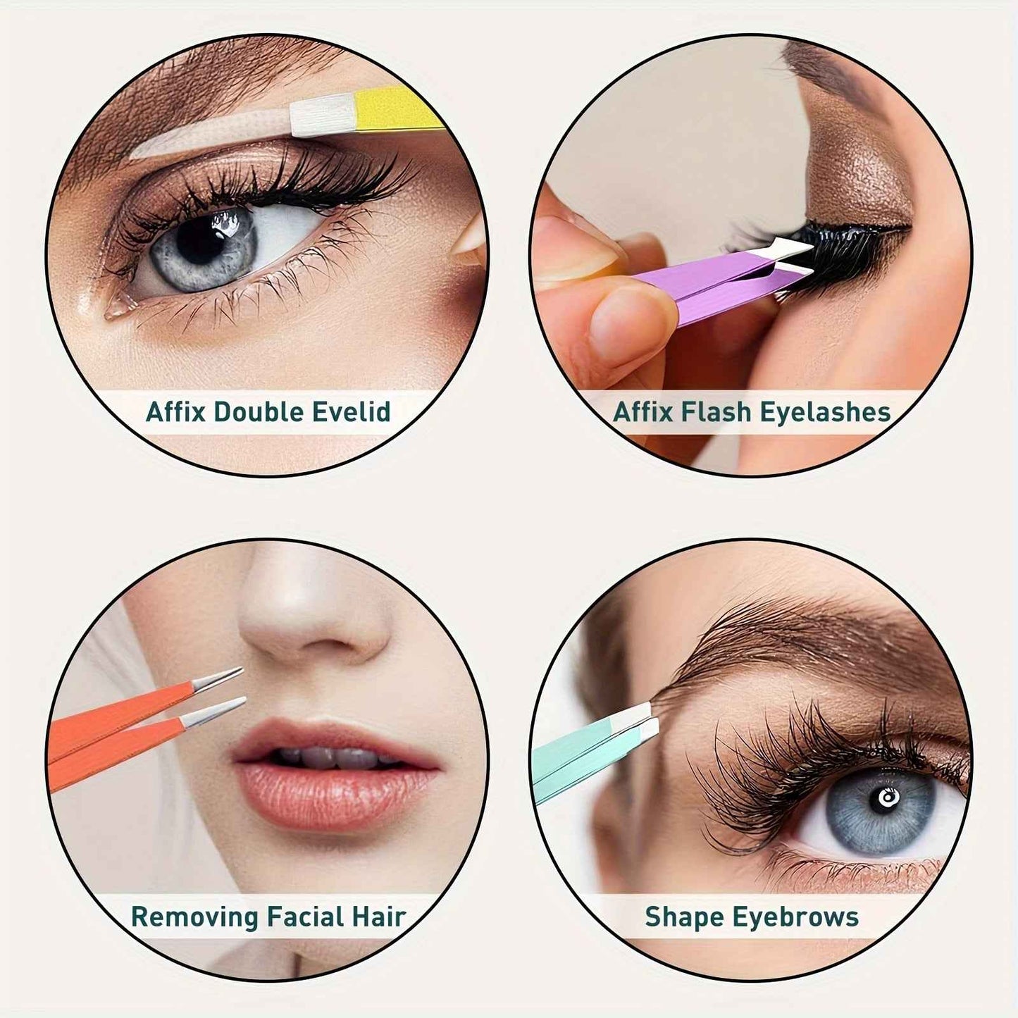 1pcs/4pcs Tweezers For Eyebrows, Slant Tip/ Angled Tip Eyebrow Tweezers, Precision For Eyebrows Facial Hair, Ingrown Hair