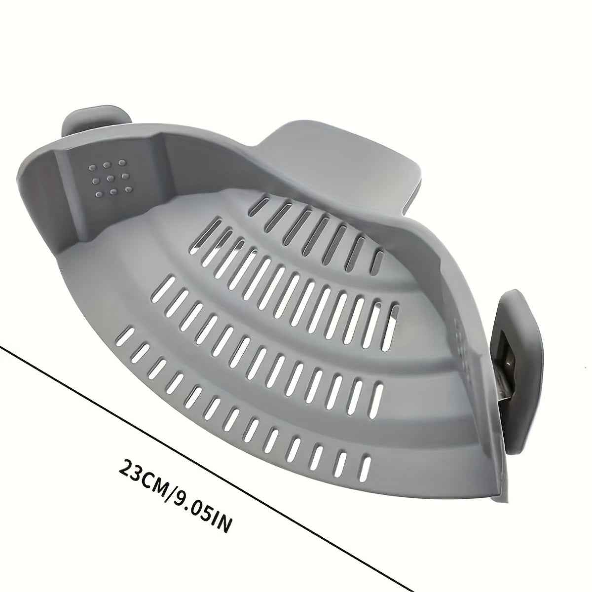 ABERZEY Clip-On Strainer for Pots and Pans - Durable Plastic Colander for Effortless Drainage of Pasta, Meat, and Vegetables - Modern Compact Design Compatible with Stainless Steel Manicure Tool Set