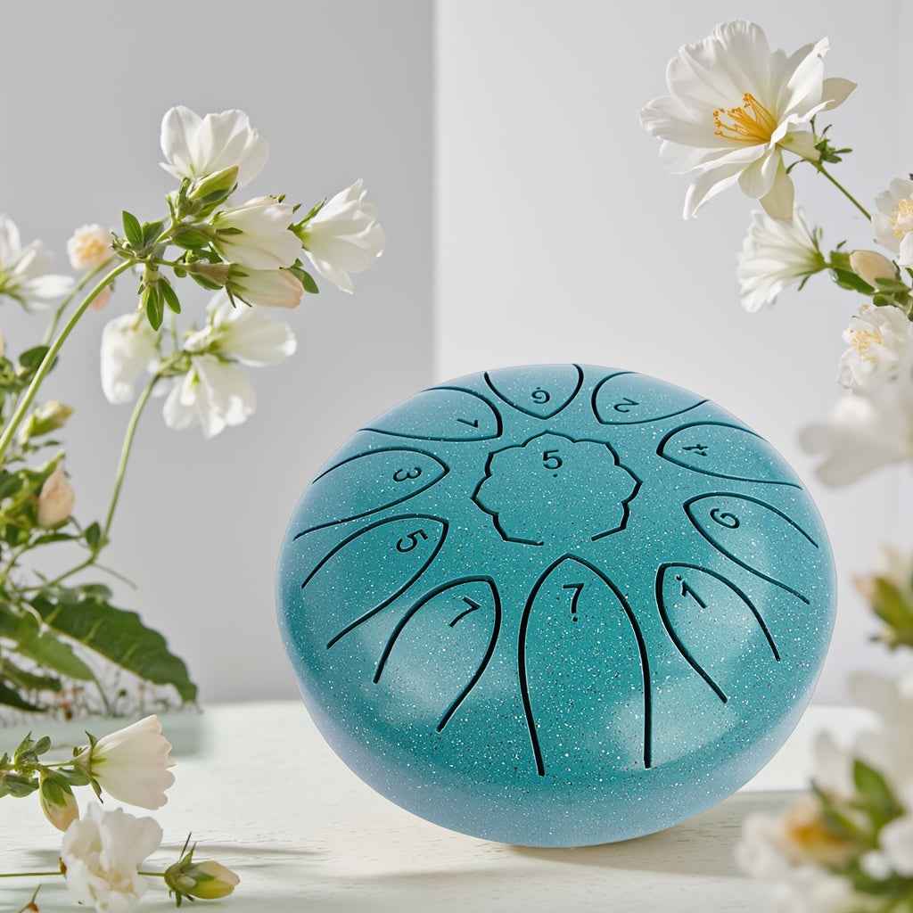 11-Tone Steel Tongue Drum - 6-Inch Outdoor Rain Drum with Drumsticks and Storage Bag