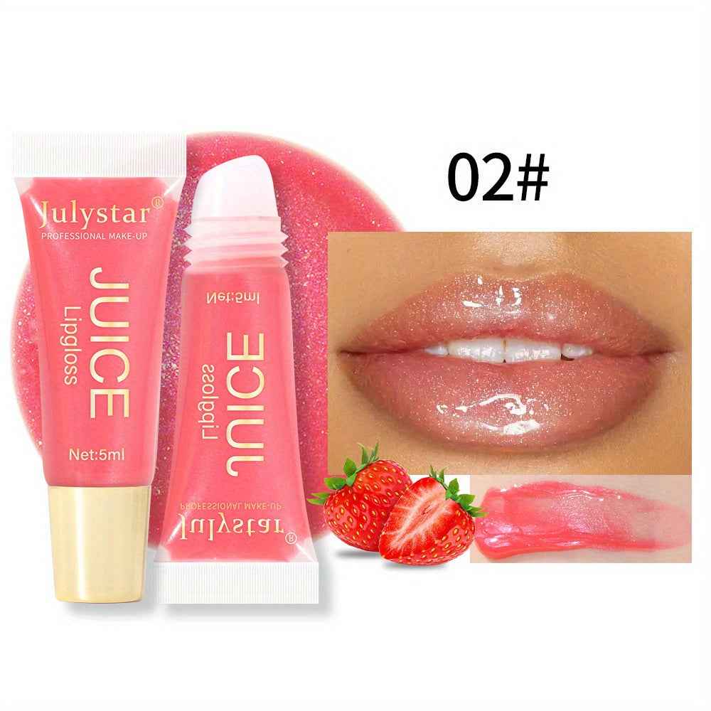 [Natural Lip Oil] Long-lasting Moisturizing Mirror Lip Oil | Beauty Natural Fruit Flavor Pouty Lip Moisturizing Water Gloss Lipstick 02#
