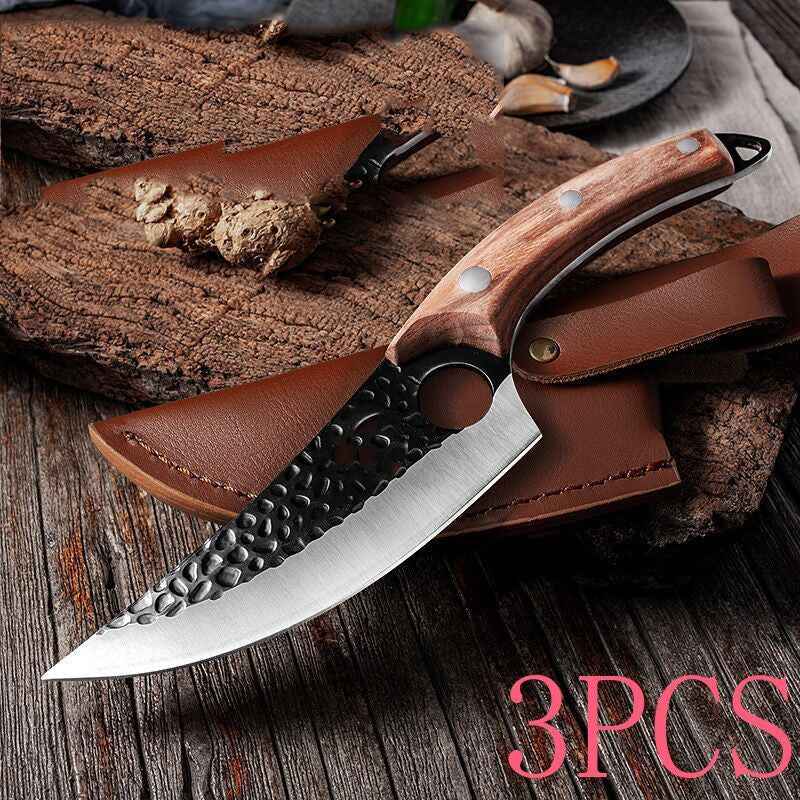Slaughter Cutting Meat Boning Knife - Small Scimitar for Skinning and Butchering Pigs