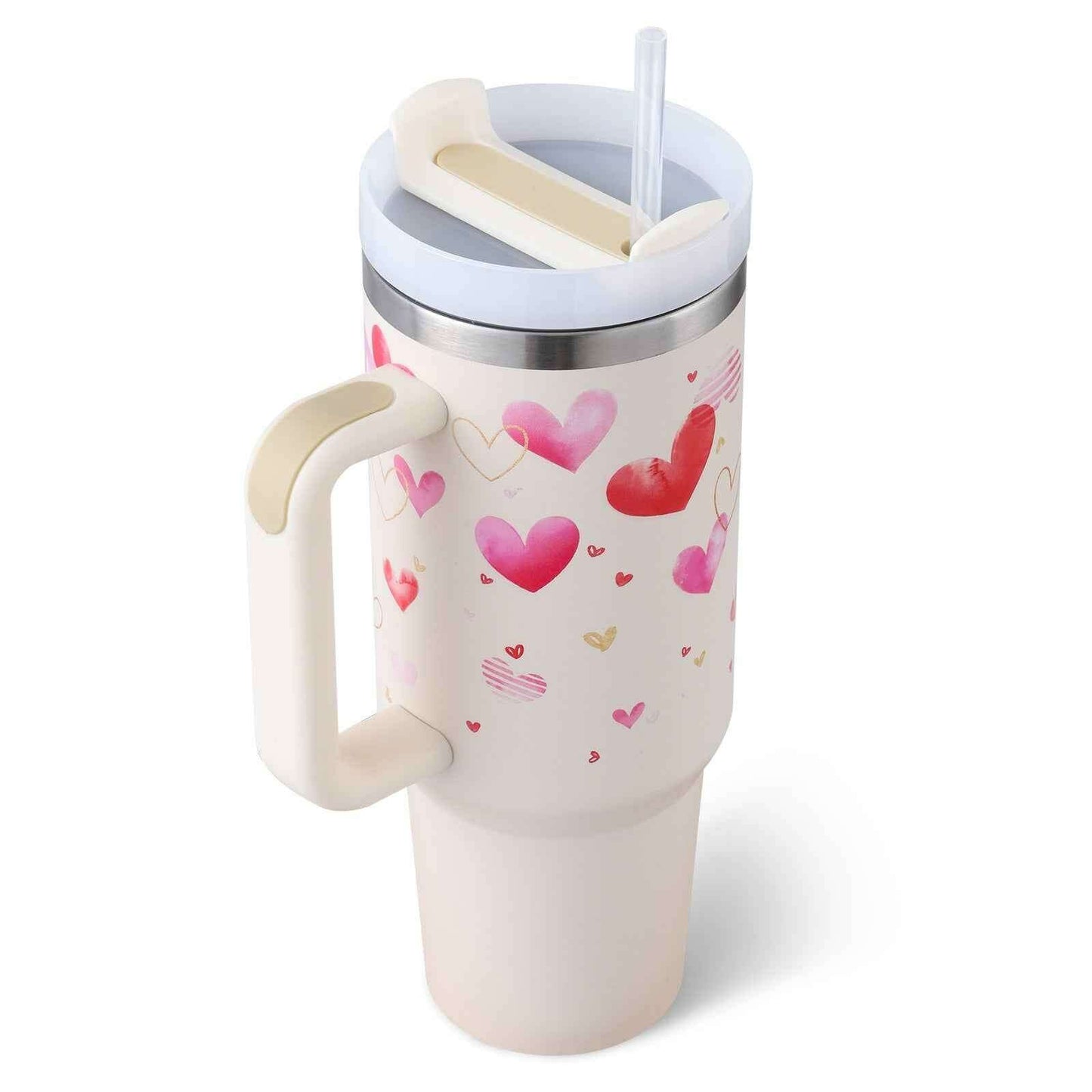 40oz Insulated Tumbler – Spill-Proof Stainless Steel Travel Mug Pink love B 1200ML 1PC