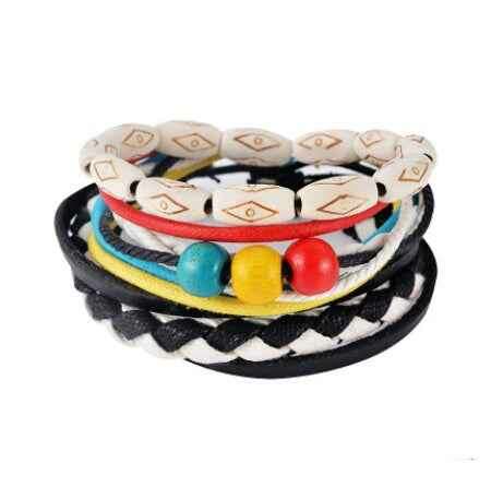 Vintage Leather Bead Bracelet - Unisex Multilayer Punk Jewelry for Stylish Accessories 5