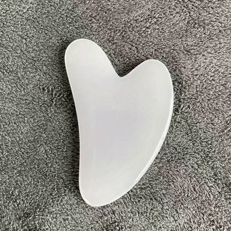 Heart-Shaped Massage Tool - Pastel pink Facial & Body Scraping board for Light Beige Care, Muscle Toning, Hair Removal - Durable & Easy-Clean Surface - Salon or Home Spa Use - Beauty Device, Massager for Body, Soothing Aesthe White