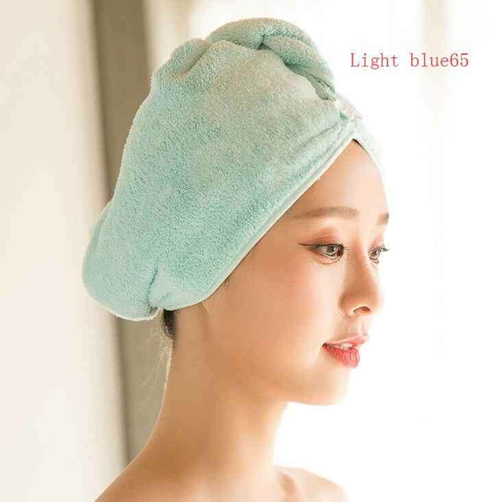 Women's Hair Dryer Cap - Absorbent Hair Towel for Fast Drying Light blue65
