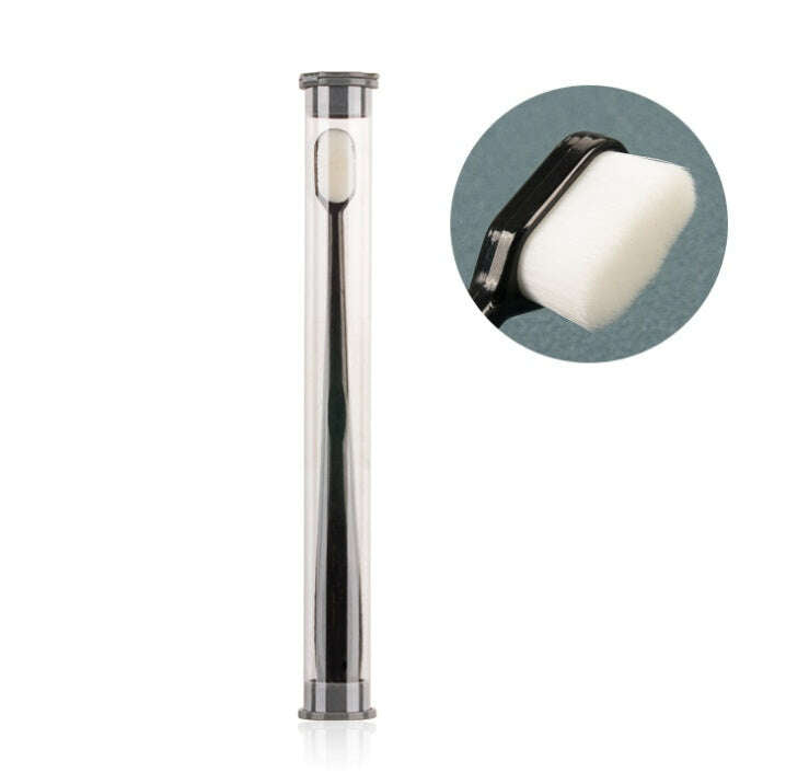 Ultra-Soft Toothbrush for Deep Cleaning and Travel Convenience Black Crew cut white