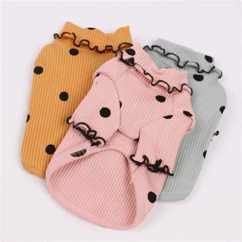 Dot Turtleneck Dog Bottoming Shirt - Stylish Dot Turtleneck Dog Shirt for Comfort and Warmth