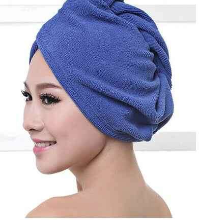 Women's Hair Dryer Cap - Absorbent Hair Towel for Fast Drying Blue