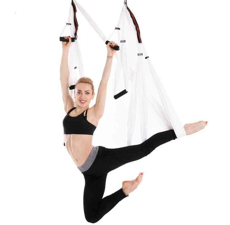 Anti Gravity Yoga Hammock for Comfortable Aerial Fitness and Relaxation White