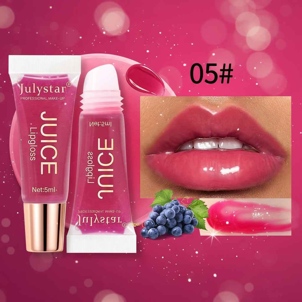 [Natural Lip Oil] Long-lasting Moisturizing Mirror Lip Oil | Beauty Natural Fruit Flavor Pouty Lip Moisturizing Water Gloss Lipstick