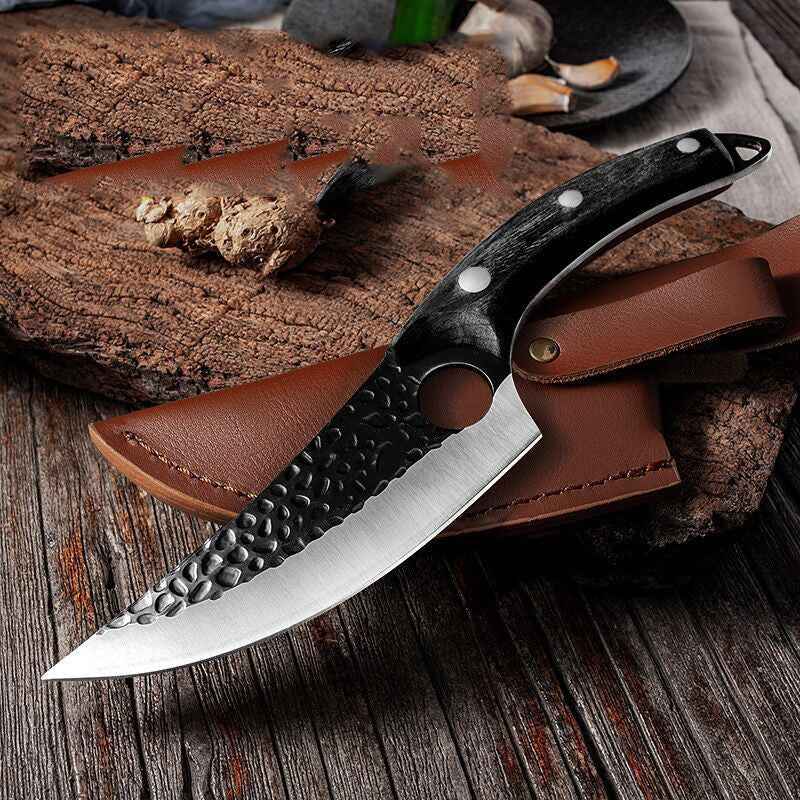 Slaughter Cutting Meat Boning Knife - Small Scimitar for Skinning and Butchering Pigs