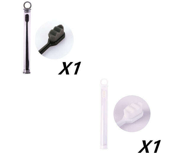 Ultra-Soft Toothbrush for Deep Cleaning and Travel Convenience Wavy black and white