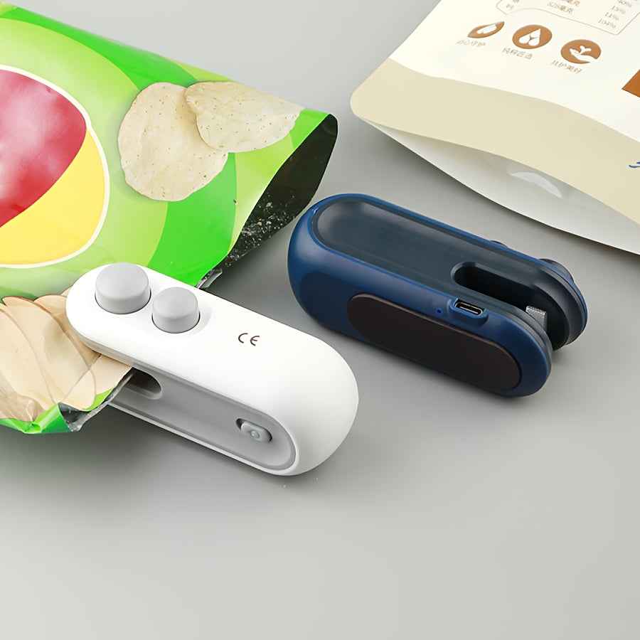 1pc Snack Bag Sealer with Magnetic Rechargeable Battery, Portable Mini Sealer for Picnics And Travel, Manual Plastic Sealing Machine, Magic Tool for Resealing Chips