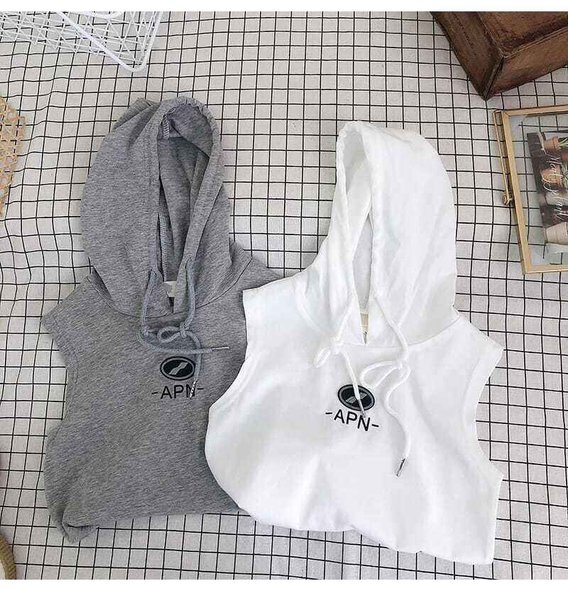 Korean Style Summer Suit for Girls - Cotton Sleeveless Hooded Shorts Two-Piece Western Outfit