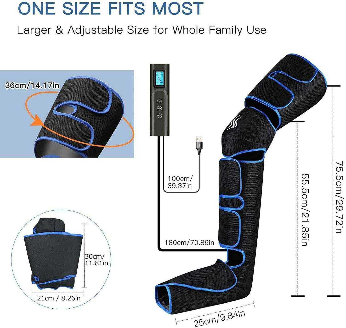 Leg Massager for Blood Circulation - Pneumatic Therapy Device for Enhanced Wellness