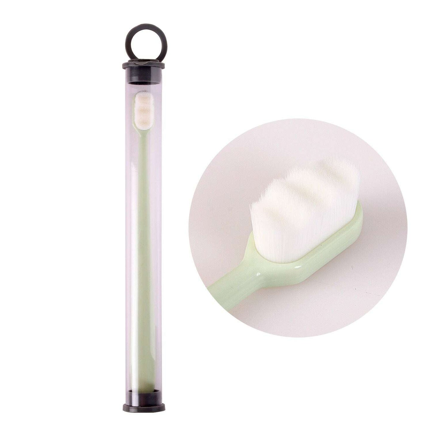 Ultra-Soft Toothbrush for Deep Cleaning and Travel Convenience Wavy green
