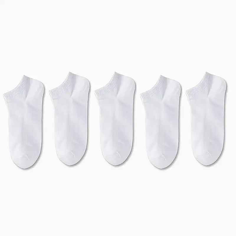 Breathable Anti-Odor Socks for Men & Women - Moisture-Wicking, Quick-Dry, Sweat-Resistant, Available in Black, White, Gray, and Beige (1/5/10/30 Pairs)