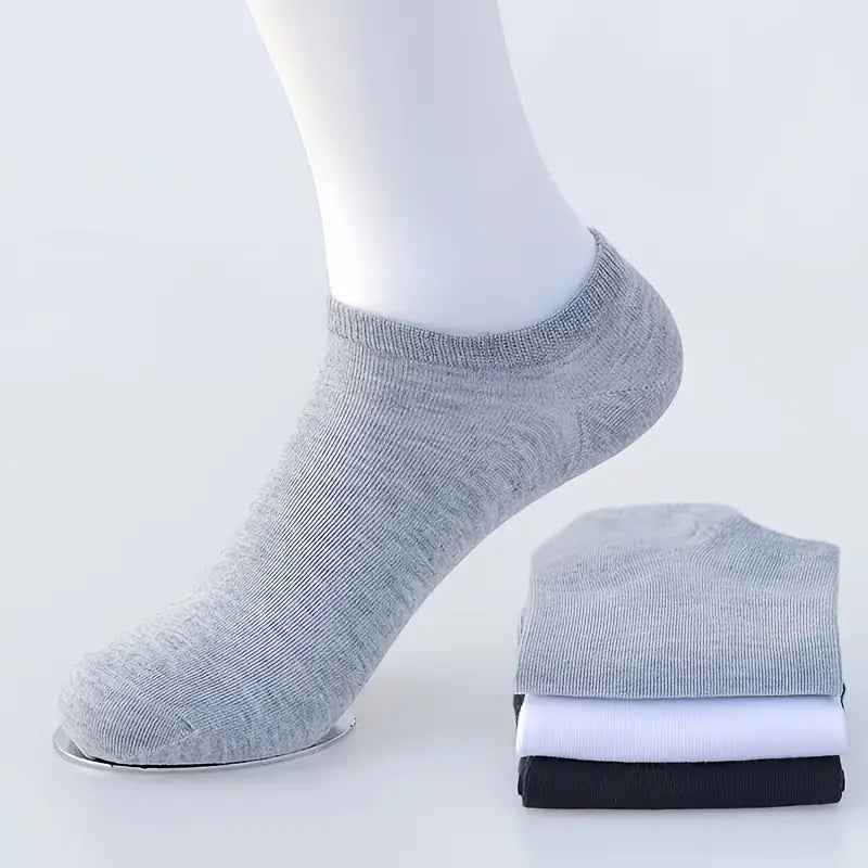 Breathable Anti-Odor Socks for Men & Women - Moisture-Wicking, Quick-Dry, Sweat-Resistant, Available in Black, White, Gray, and Beige (1/5/10/30 Pairs)