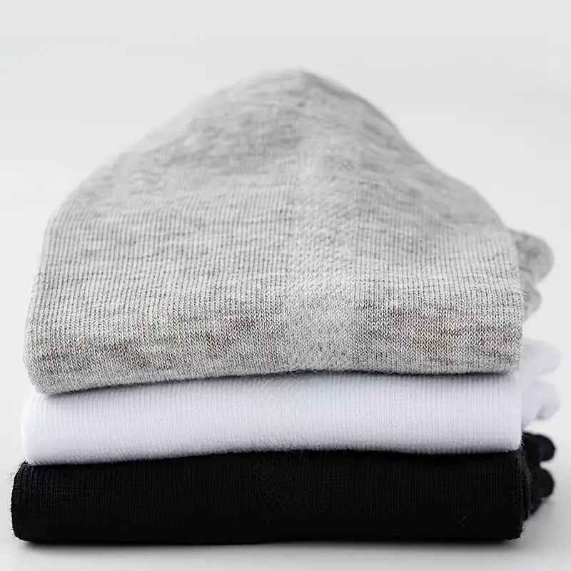 Breathable Anti-Odor Socks for Men & Women - Moisture-Wicking, Quick-Dry, Sweat-Resistant, Available in Black, White, Gray, and Beige (1/5/10/30 Pairs)