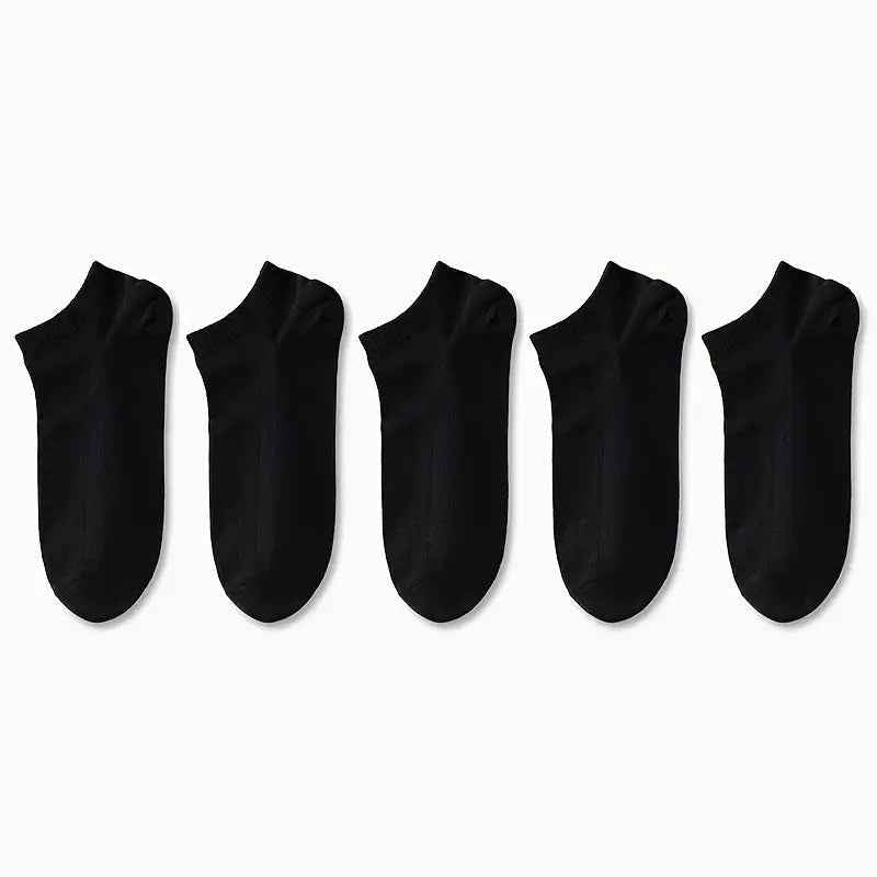 Breathable Anti-Odor Socks for Men & Women - Moisture-Wicking, Quick-Dry, Sweat-Resistant, Available in Black, White, Gray, and Beige (1/5/10/30 Pairs)