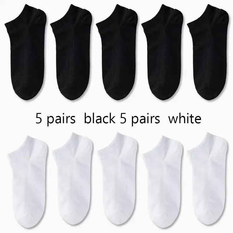 Breathable Anti-Odor Socks for Men & Women - Moisture-Wicking, Quick-Dry, Sweat-Resistant, Available in Black, White, Gray, and Beige (1/5/10/30 Pairs) One Size: US (6-10) 10Pairs-Mix De Color