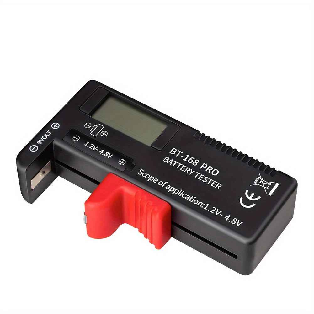 BT-168 Universal Battery Tester - Quickly Check AA/AAA/C/D/9V/1.5V Batteries with Colour-Coded Meter Indicators! Black-168Pro