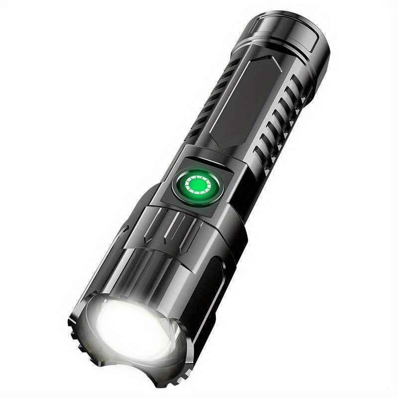 1pc Baihuibri Super Bright LED Flashlight with Telescopic Zoom & Wide Beam - 800Mah Rechargeable Usb-Powered, 150 Lumens, 7874.02inch Range, 3-Mode (High/Led/Flashlight)
