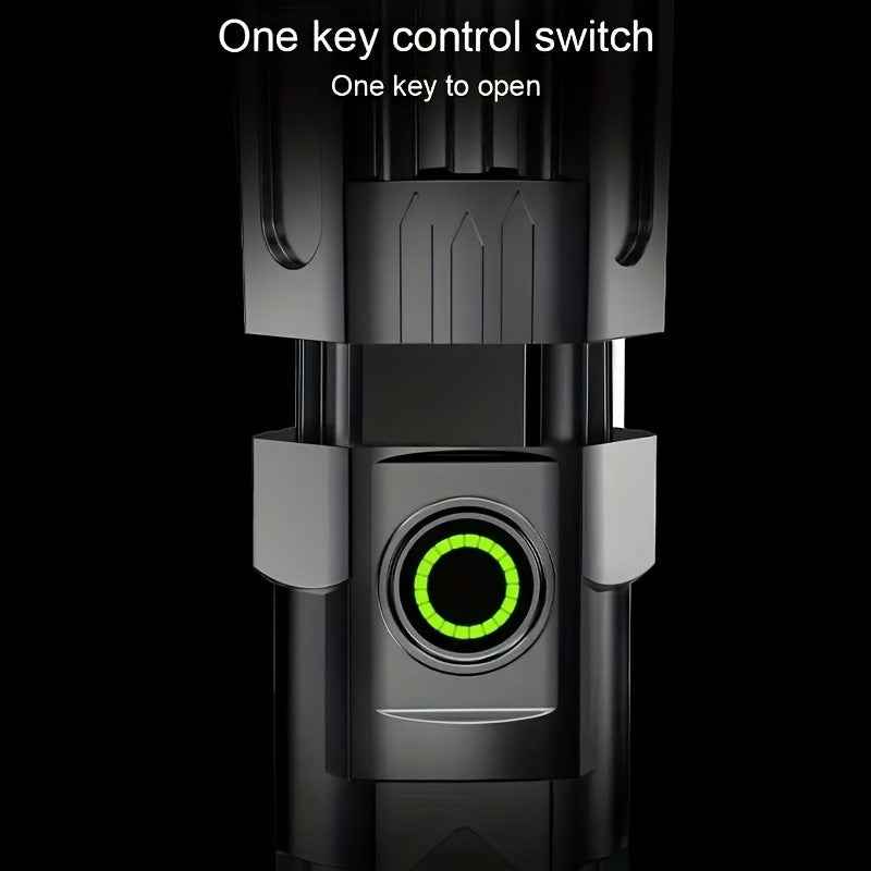 1pc Baihuibri Super Bright LED Flashlight with Telescopic Zoom & Wide Beam - 800Mah Rechargeable Usb-Powered, 150 Lumens, 7874.02inch Range, 3-Mode (High/Led/Flashlight)
