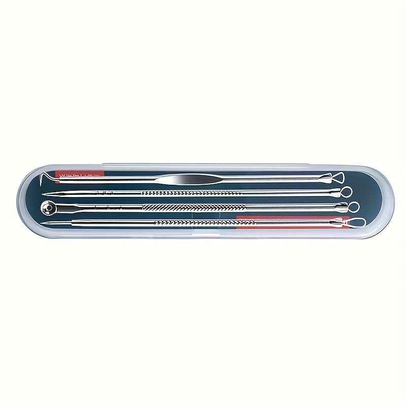 Blackhead Remover Set - 4pcs Blackhead Needle for Pimple and Blemish Removal, Light Beige Care for Women’s Beauty and Pore Cleansing