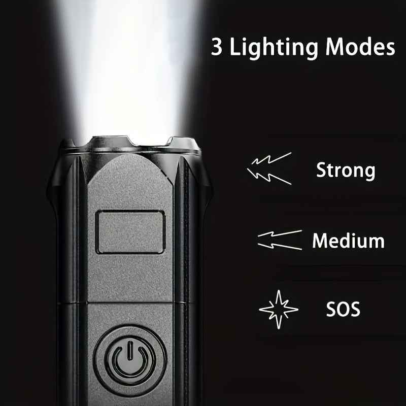 Portable Super Bright Flashlight - Rechargeable Zoomable Torch for Outdoor Use with Durable ABS Material