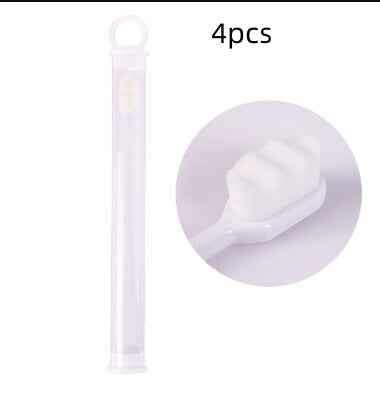 Ultra-Soft Toothbrush for Deep Cleaning and Travel Convenience 4pcs Wavy white