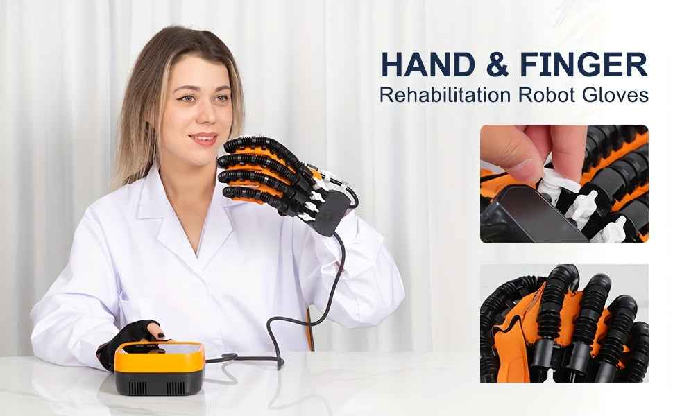 Rehabilitation Robot Glove - Upgraded Hand Rehabilitation Robot Glove with Automatic Training, USB Charging, and Power Adjustment Function