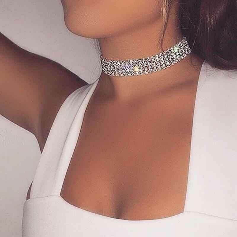 Rhinestone Choker Necklace for Women - Sparkling Crystal Wedding Jewelry and Elegant Accessories