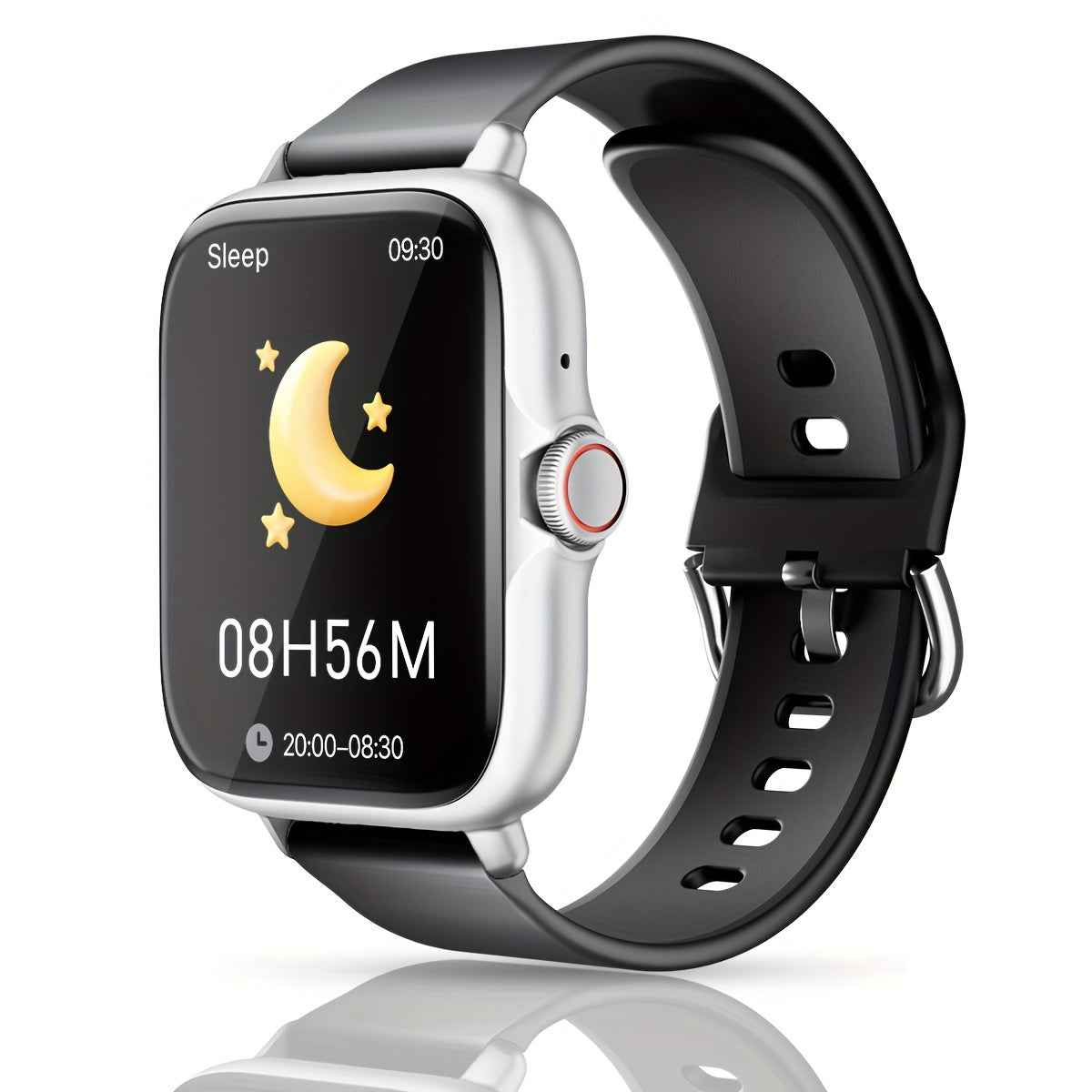 Sports Smart Watch, 1. 83'' Full Touch Screen Display with Message, Answer Make Call Smartwatch, Sleep Monitoring, Sports Pedometer, Information Alerts, for iPhone Android Phones, Smartbands Fitness Watch for Women Men Friend Sliver&Black