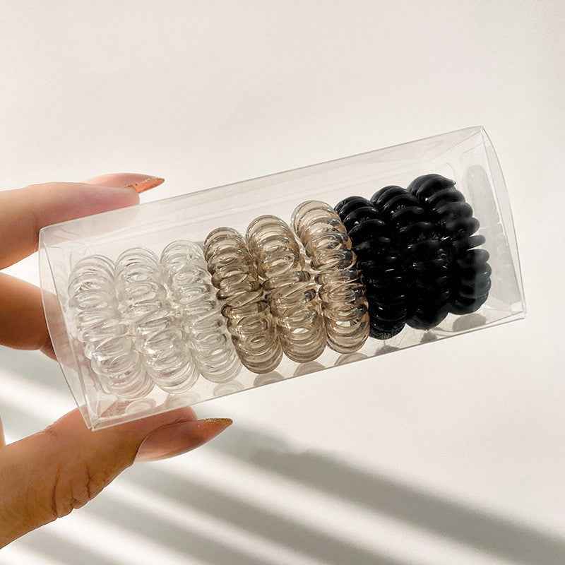 9 Pcs Spiral Hair Ties No Crease Coil Hair Ties for Women