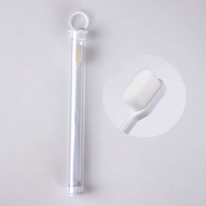 Ultra-Soft Toothbrush for Deep Cleaning and Travel Convenience Crew cut white