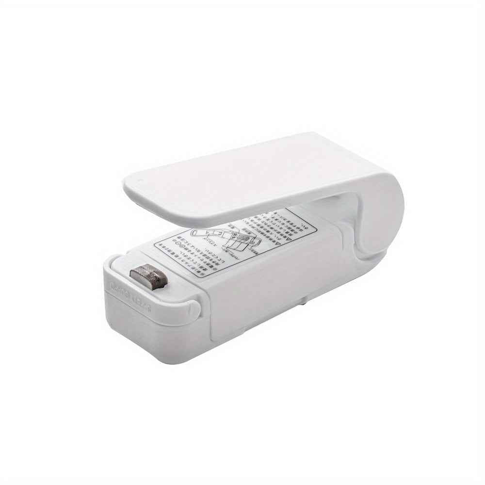 Mini Vacuum Food Sealer - Cordless Portable Handheld Device with One-Touch Seal System & Low-Loss Heating Technology in White/Pink White