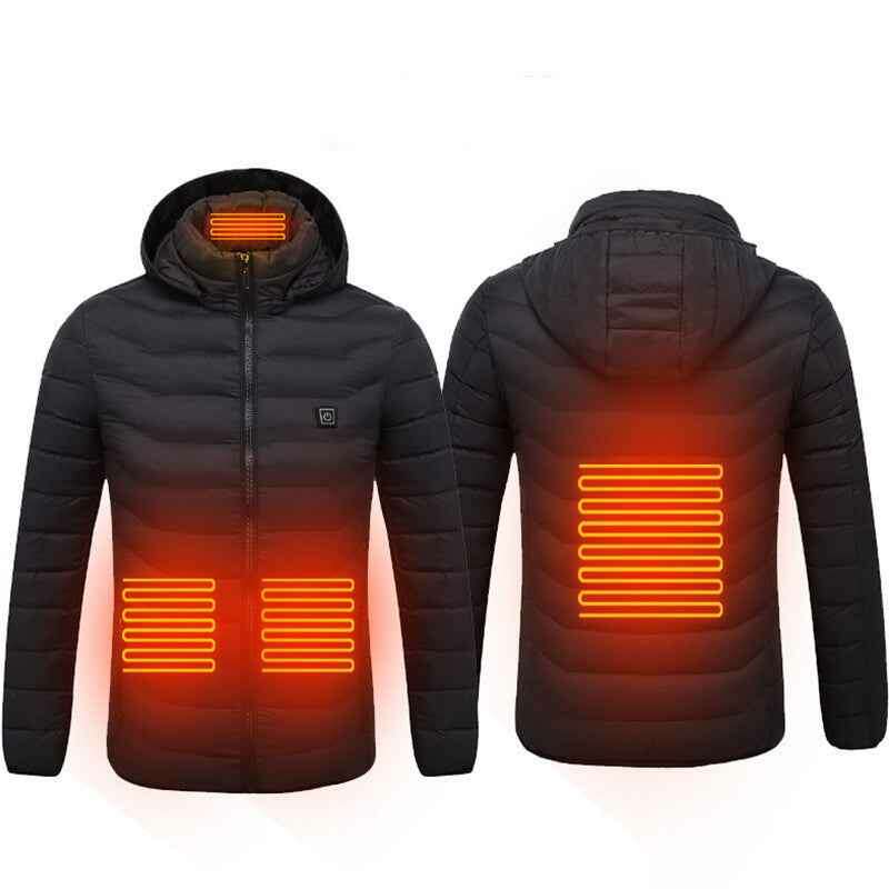 USB Heated Jacket - Thermal Cotton Coat for Men | Ultimate Warmth & Comfort Black Zone4