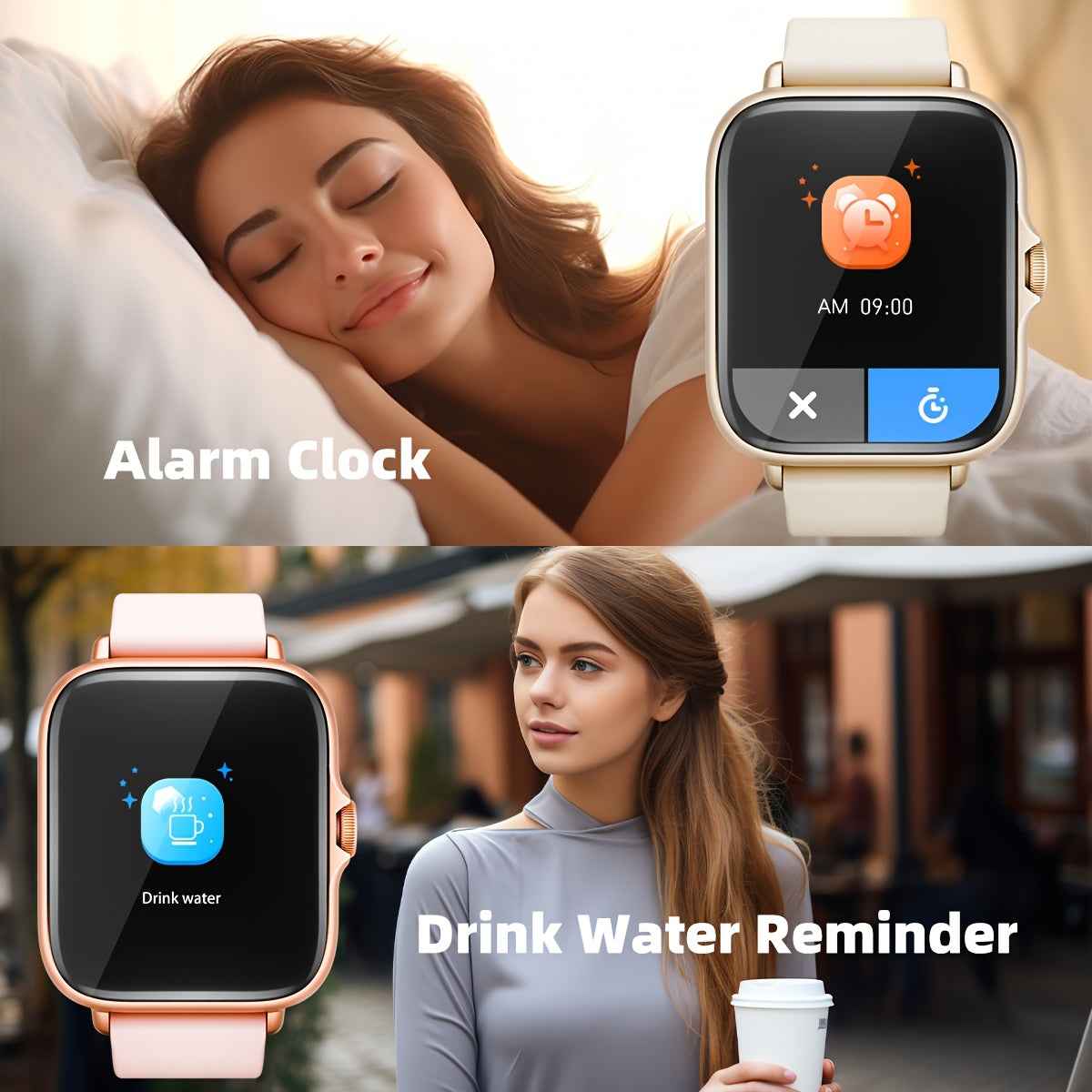 Sports Smart Watch, 1. 83'' Full Touch Screen Display with Message, Answer Make Call Smartwatch, Sleep Monitoring, Sports Pedometer, Information Alerts, for iPhone Android Phones, Smartbands Fitness Watch for Women Men Friend