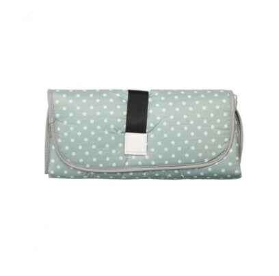 Portable Diaper Changing Pad Clutch for Newborns - On-the-Go Convenience for Busy Parents Light green dots