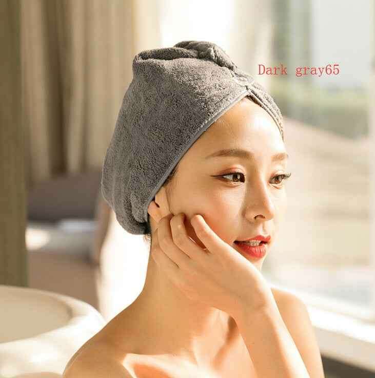 Women's Hair Dryer Cap - Absorbent Hair Towel for Fast Drying Dark gray65